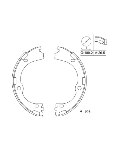 Колодки тормозные барабанные (Стояночный тормоз) Hyundai Tucson 15-21  Kia Sportage 15-22