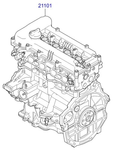 Двигатель внутреннего сгорания (G4FC 1,6) HYUNDAI/KIA Hyundai Solaris RBr седан рестайлинг (2014-2017)