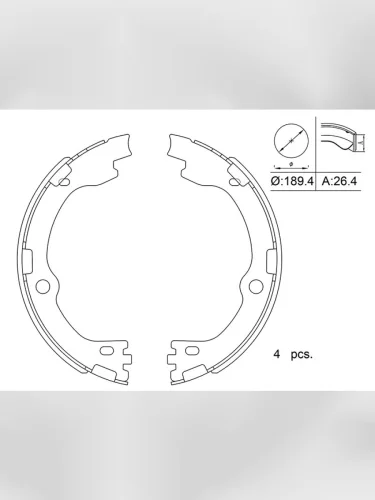 Колодки тормозные барабанные (Сзади Стояночный тормоз) Kia Sorento 14-20