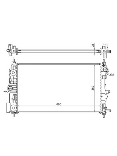 Радиатор Chevrolet Cruze 09-15  Daewoo Lacetti 08-11