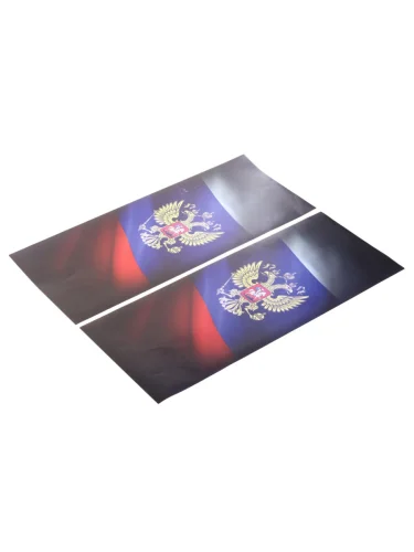 Наклейка виниловая на стойки дверей Герб России 20х50см полноцветная (2шт.) AUTOSTICKERS