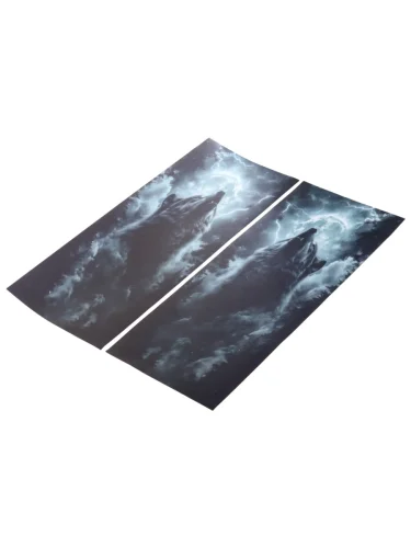 Наклейка виниловая на стойки дверей Волк Луна 20х50см полноцветная (2шт.) AUTOSTICKERS