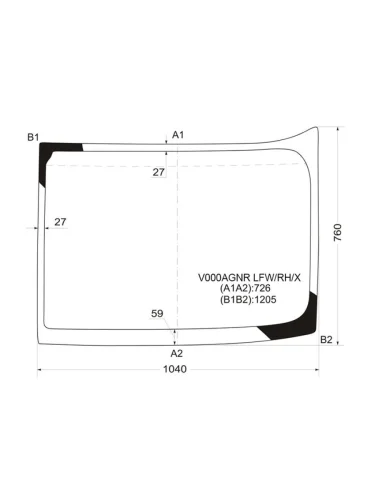 Стекло лобовое (Правое) Freightliner Century Class 97-  Columbia 97-