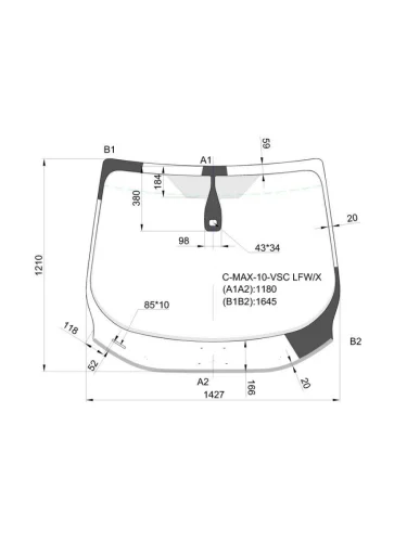 Стекло лобовое (Датчик дождя Молдинг) Ford C-MAX 10-19