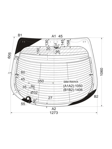 Стекло заднее (Цвет зеленый Обогрев) Acura RSX 02-04  Honda Integra 01-06