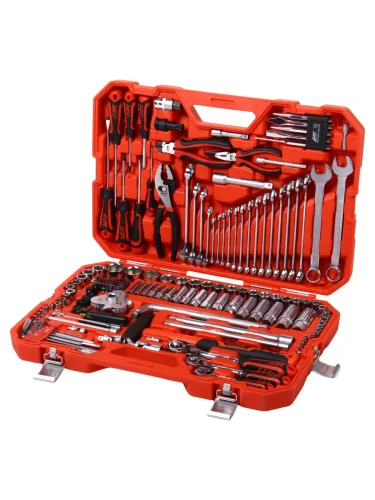 Набор инструментов 166 предметов слесарно-монтажный 12, 38,14 6-ти гран.в кейсе JTC