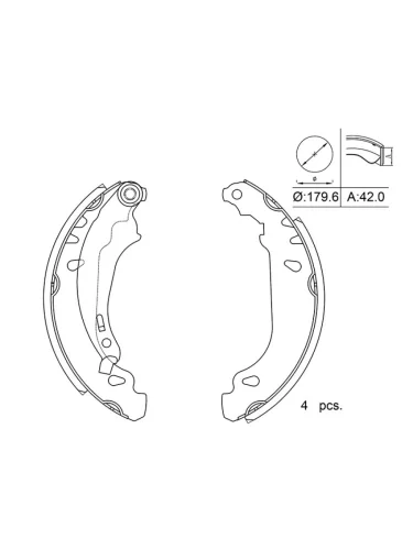 Колодки тормозные барабанные Renault Logan 04-18  Sandero 09-14
