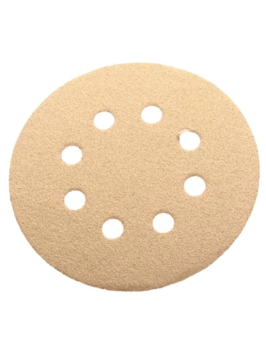 Круг абразивный на липучке P80 d=125 8 отв. бумажная основа Gold Velcro TORNADO