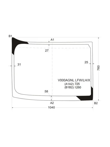 Стекло лобовое (Левое) Freightliner Century Class 97-  Columbia 97-