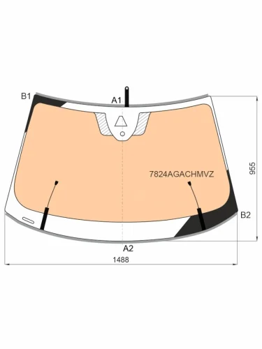 Стекло лобовое (Обогрев полный Камера Датчик дождя Молдинг) Skoda Octavia 19-