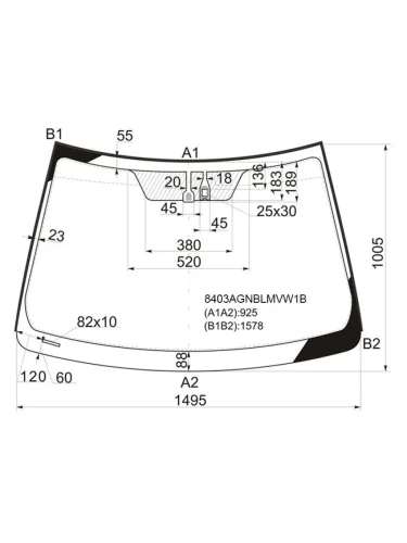 Стекло лобовое (Датчик дождя Молдинг) Toyota Camry (XV50) 11-18  Camry UAEUSA 11-17
