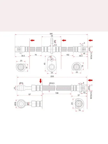 Шланг тормозной задний (Таиланд) HONDA ACCORDVIGORSTEP WAGON (комплект 2шт.) 90-98 LH=RH