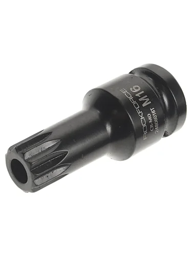 Бита-головка 12 SPLINE M16 с отверстием ударная ROCKFORCE