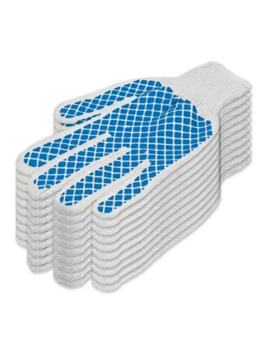 Перчатки хб 4-и нит. 10 класс ПВХ шахматы белая 5 пар СИБРТЕХ