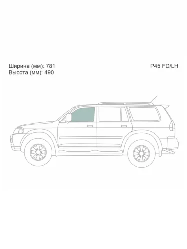 Стекло боковое опускное (Спереди Слева Цвет зеленый) Mitsubishi L200 96-06  Pajero Sport 96-08 