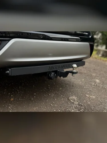 Фаркоп (Black надпись Highlander, шар E нерж.) Toyota Highlander 2020-