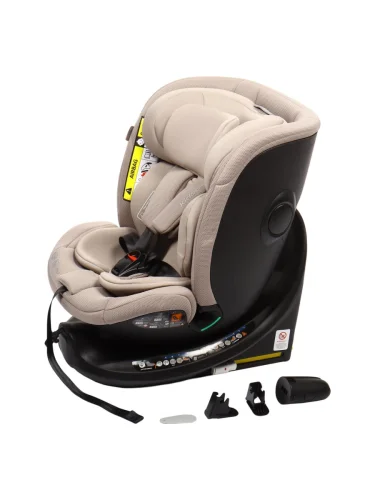 Автокресло детское 0-36кг (0+I-ll-IlI) 0-12лет beige grey KIDSTER Isofix HAPPY BABY