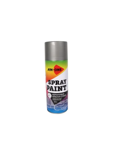 Краска серебряная аэрозоль 450мл акриловая Spray Paint Silver AIM-ONE
