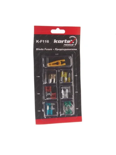 Предохранитель 7.5-30А флажковый MINI комплект 12шт. KORTEX