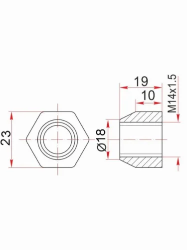 Гайка колесная RR RH TOYOTA DYNATOYOACE G15HIACE 85-95