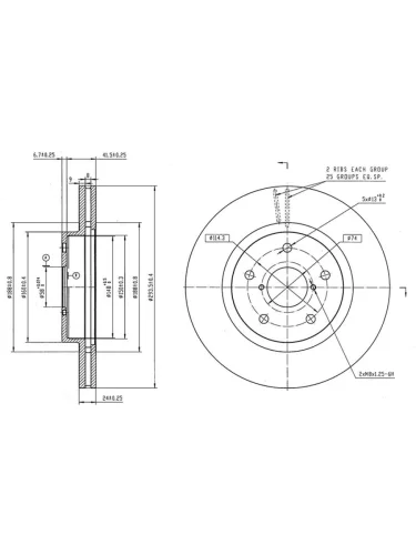 Диск тормозной (Спереди) Subaru Forester 18-21