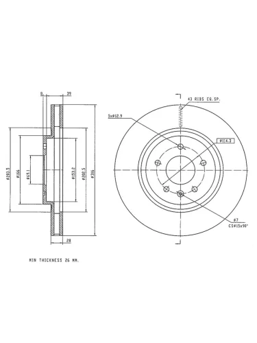 Диск тормозной (Спереди) JAC J7 20-