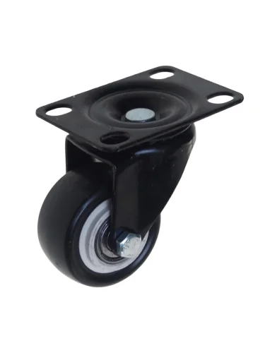 Колесо для тележки d=50мм 70кг платф. поворотное резина черный МФК