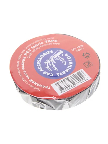 Изолента тканевая черная 19х0.25мм 25м подкапотная TERMINATOR