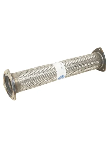 Металлорукав МАЗ-509,КРАЗ в сборе (нерж.) в оплетке L=535мм, D=80мм МЕТАЛЛОКОМПЕНСАТОР