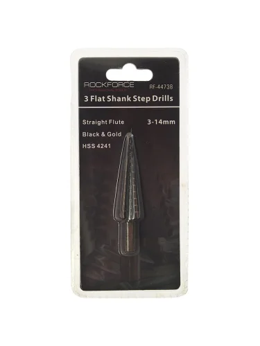 Сверло ступенчатое 3.0-14.0мм в блистере (HSS 4241) ROCKFORCE
