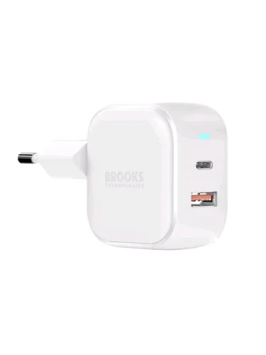 Устройство зарядное в розетку 1USB + 1 Type C белое BROOKS