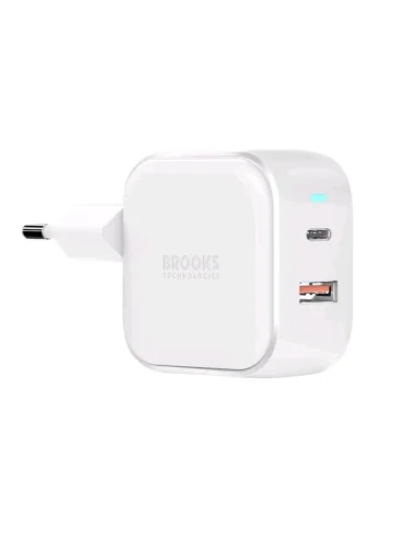 Устройство зарядное в розетку 1USB + 1 Type C белое BROOKS