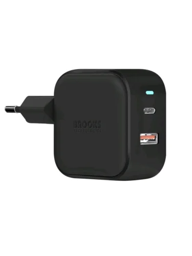 Устройство зарядное в розетку 1USB + 1 Type C черное BROOKS