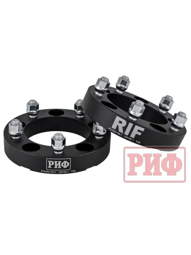 Проставки колёсные РИФ 5x139.7, ЦО 108,1 мм, толщина 30 мм, 14x1.5 (2 шт.)  brand: РИФ, posadochnyy_razmer: 5x139,7, width_mm_2: 110, dlina_mm: 195, ves_kg_1: 2.85, krepezh: 14x1.5, vysota_mm: 210