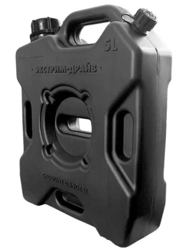 Канистра Экстрим "Драйв Плюс" 2 горловины 5 л (чёрная)  brand: Экстрим (ТехноХим), width_mm_2: 90, dlina_mm: 280, ves_kg_1: 0.6, vysota_mm: 300