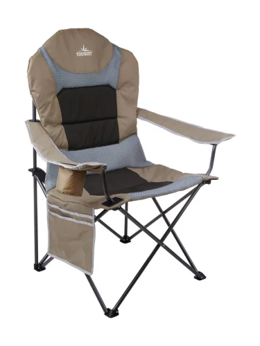 Кресло TOURIST GULLIVER складное, до 120 кг  brand: TOURIST, tsvet: Коричневый, width_mm_2: 220, dlina_mm: 1000, ves_kg_1: 3.84, material: Полиэстер, vysota_mm: 220