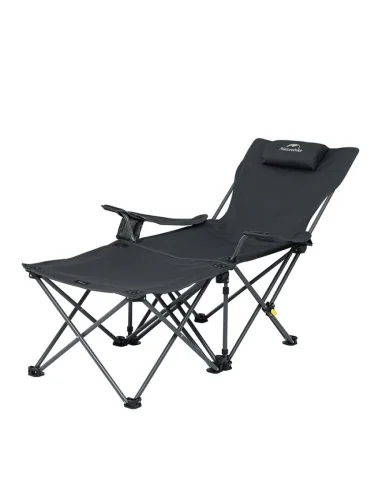 Кресло туристическое Naturehike Nightfall T05J с секцией, 149х52х79 см, до 120 кг, черное  brand: Naturehike, tsvet: Черный, width_mm_2: 180, dlina_mm: 260, ves_kg_1: 5.6, material: Оксфорд, vysota_mm: 880