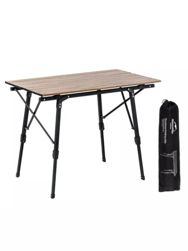 Стол туристический Naturehike складной, 90х52х68 см, с телескопическими ножками, коричневый (уценка)  brand: Naturehike