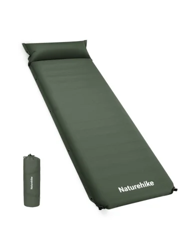Коврик самонадувающийся Naturehike D04, 200х63х10 см, с подушками, зеленый  brand: Naturehike, tsvet: Зеленый, width_mm_2: 220, dlina_mm: 660, ves_kg_1: 2.2, material: Эпонж, vysota_mm: 220