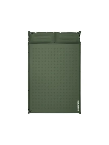 Коврик самонадувающийся Naturehike двойной 200х130х6 см, с подушками, зеленый  brand: Naturehike, tsvet: Зеленый, width_mm_2: 240, dlina_mm: 670, ves_kg_1: 3.5, material: Полиэстер, vysota_mm: 240