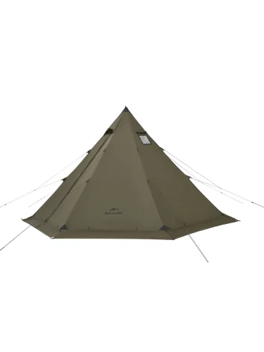 Палатка Naturehike Pyramid, 2-местная, коричнево-зеленая  brand: Naturehike, tsvet: Зеленый, width_mm_2: 300, dlina_mm: 650, ves_kg_1: 7, material: Полиэстер, vysota_mm: 300