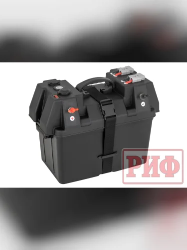 Бокс аккумуляторный 2xUSB, 1x12В, вольтметр с индикацией (424х251х306 мм)  brand: РИФ, width_mm_2: 270, dlina_mm: 430, ves_kg_1: 2.05, vysota_mm: 340