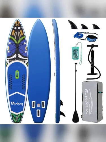 Сапборд надувной Feath-R-Lite MONKEY 335x83x15 см, синий  brand: Feath-R-Lite, tsvet: Синий, width_mm_2: 400, dlina_mm: 900, ves_kg_1: 14, vysota_mm: 200