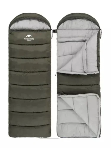 Мешок спальный Naturehike U350S, (190х30)х75 см, (левый) (ТК: -3C), темно-зеленый  brand: Naturehike, tsvet: Темно-зеленый, width_mm_2: 270, dlina_mm: 270, ves_kg_1: 1.7, material: Эпонж, vysota_mm: 440