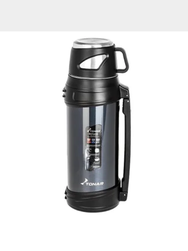 Термос ТОНАР 2000 мл (2 крышки-кружки, ручка), синий  brand: ТОНАР, width_mm_2: 125, dlina_mm: 120, ves_kg_1: 1.125, material: Пищевая нержавеющая сталь, vysota_mm: 355