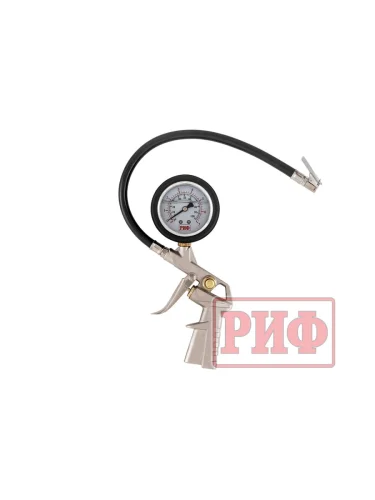 Пистолет РИФ для подкачки колес виброустойчивый (серебро) с манометром РИФ от 0 до 7 атм.  brand: РИФ, width_mm_2: 40, dlina_mm: 140, ves_kg_1: 0.51, vysota_mm: 240