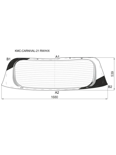 Стекло заднее (Цвет зеленый Обогрев) Kia Carnival 20-