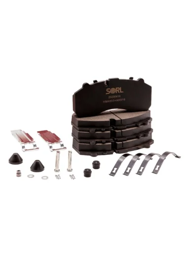 Колодки тормозные КАМАЗ-5490 MERCEDES DAF SCANIA IVECO SAF МАЗ-203 передниезадние (4шт.) SORL