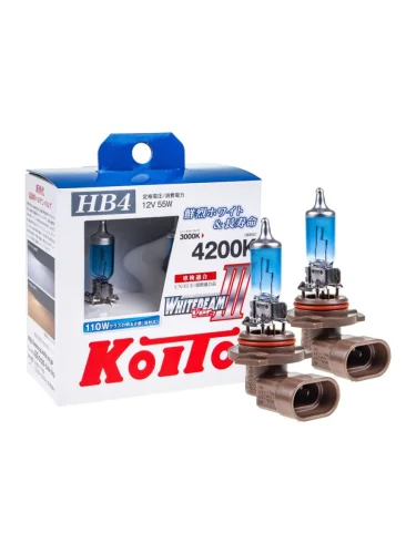 Лампа 12V HB4 55W P22d +110% бокс (2шт.) Whitebeam KOITO