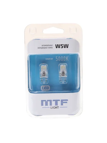 Лампа светодиодная 12V W5W T10W 2.1х9.5d блистер (2шт.) MTF
